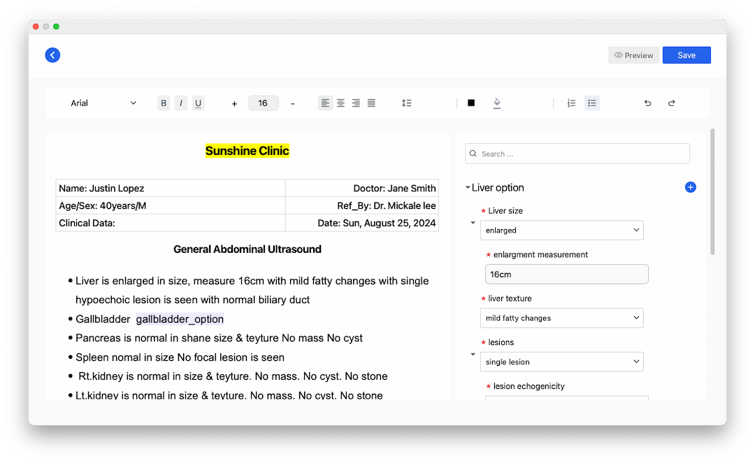 No More Rewrites: Enhancing Accuracy with Custom Patient Report Editors